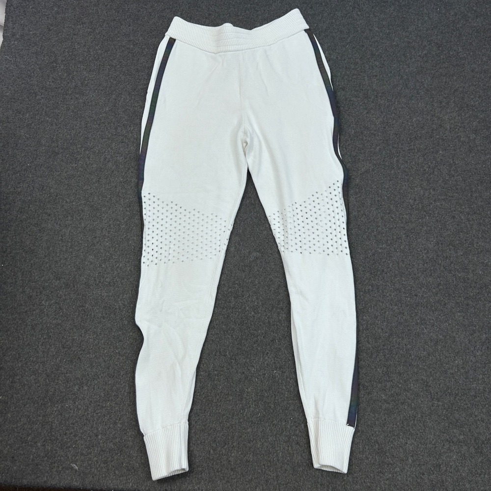 PRVLG Threads of Privilege Studded Moto Joggers Womens S White Black